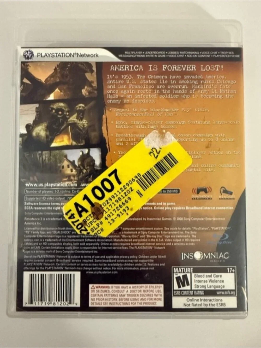 Sony resistance ps3